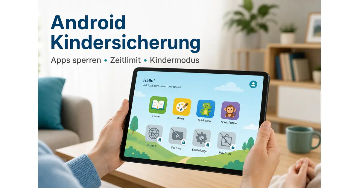 Android Kindersicherung mit App-Sperre, Zeitlimit und Kindermodus für Kinder