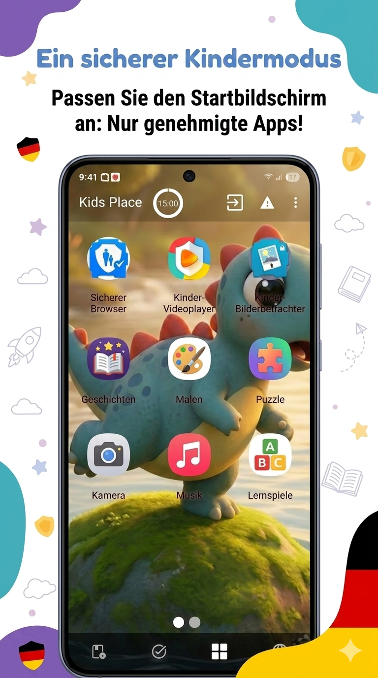 Kids Place Kinder-Launcher mit freigegebenen Apps im geschützten Bereich